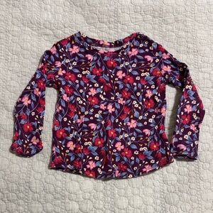 Old Navy Kids Long Sleeve Floral Tee - Purple and Pink